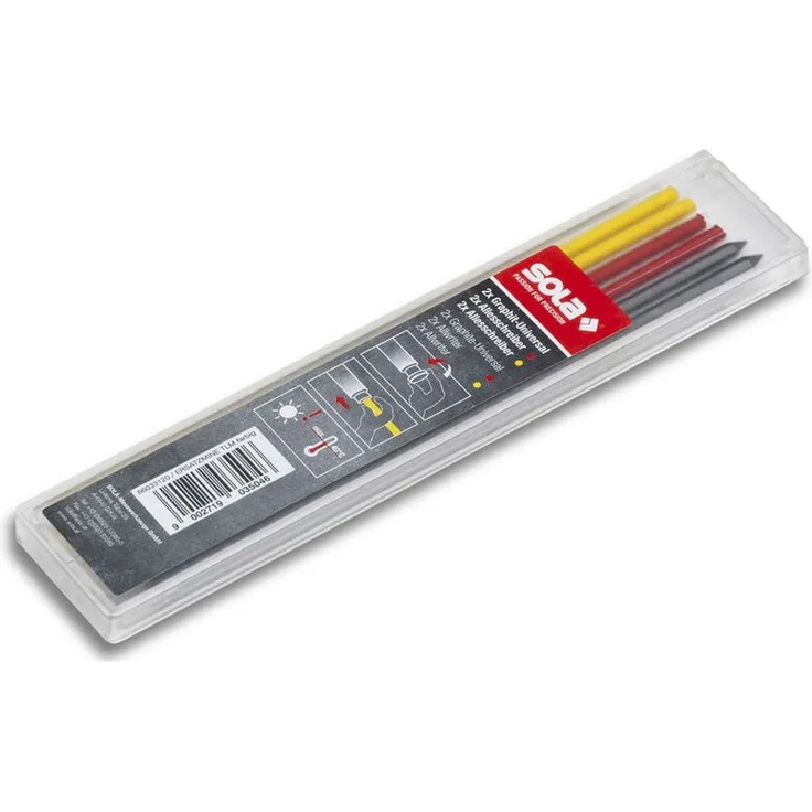 Sola TLM EM F Ersatzminen farbig, je 2 x Graphit Rot Gelb, für Tieflochmarker