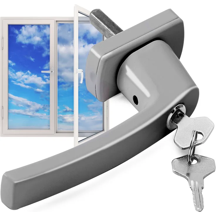 Deuba Fenstergriff abschließbar Sicherheitsfenstergriff weiß silber Kindersicherung silber