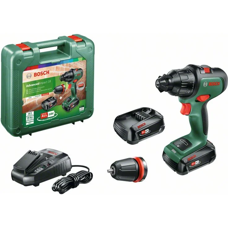 Bosch Advanced Impact 18 06039B5109 Power for All 18V Akku-Schlagbohrschrauber 2 x 2,5 Ah mit Akku mit Ladegerät mit Tragekoffer – Bild 1