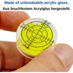 Libelle Wasserwaage, 5er Pack, Rund, Ø 32 mm Durchmesser, Präzisions-Wasserwaage, mit Luftblase, Mini Wasserwaage, kleine Libelle, Dosenlibelle für Kamera, Camping, Wohnwagen, Bullseye-Wasserwaage