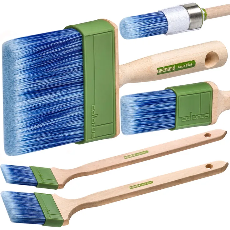 Colorus High Premium Malerpinsel Set 5 tlg | Pinsel-Set für wasserbasierte Lacke, Farben | Flächenstreicher 3 x 10cm, Flachpinsel 40mm,