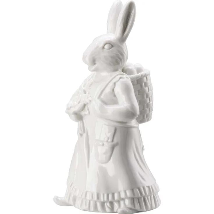 Hutschenreuther Hasenfrau mit Korb weiß (glasiert) 13,7 cm
