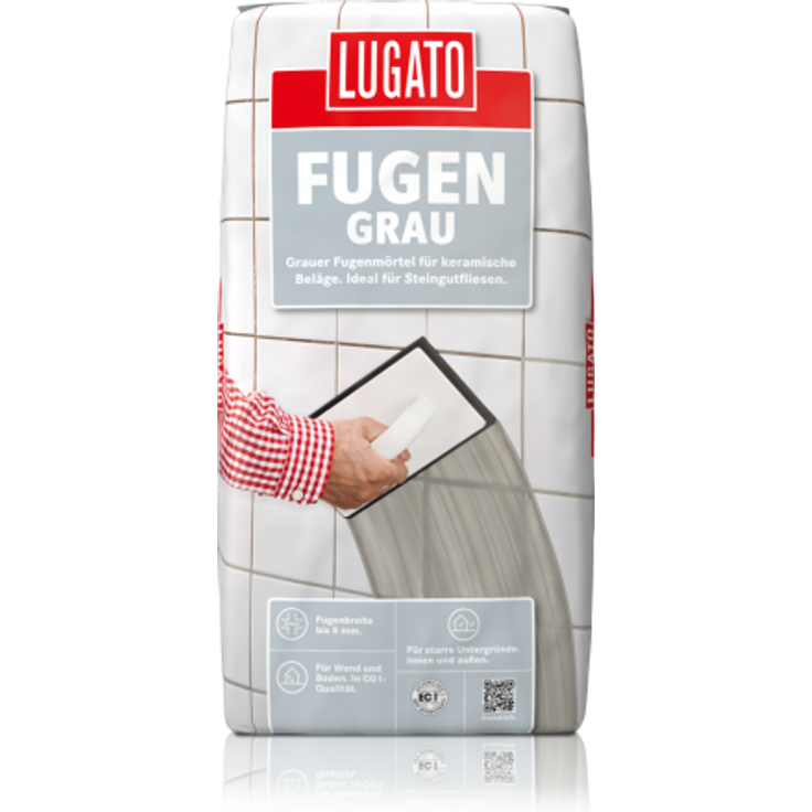 Lugato Fugengrau 5kg Fugenmörtel , Fliesenmörtel, Grau innen& außen