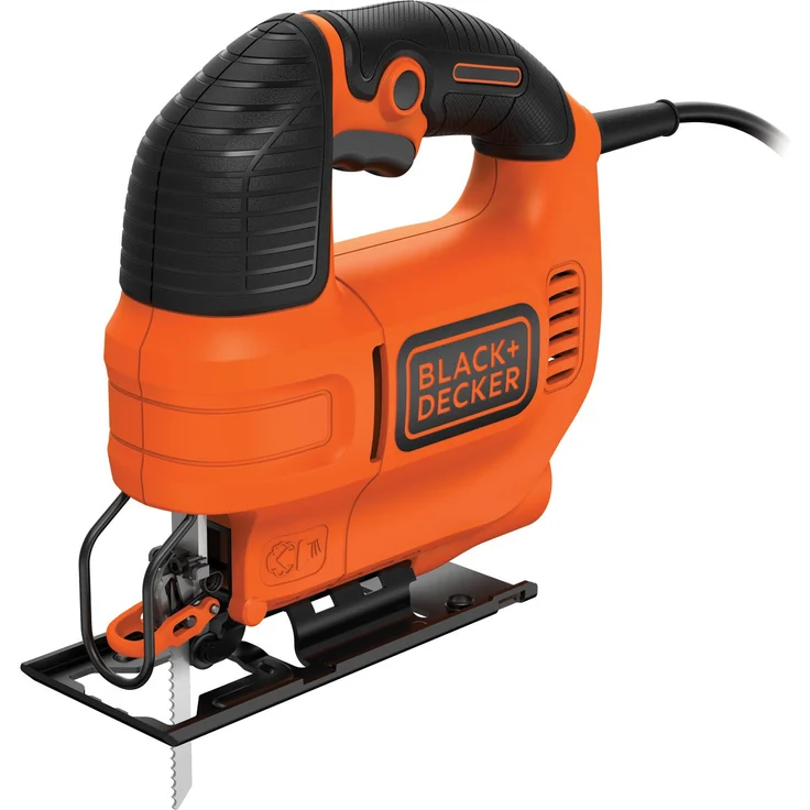 Black & Decker Stichsäge, Pendelhubsäge ( 520W, max. 70 mm Schnitttiefe, mit Softgriff, Sight-Line-Kanal, Schutzbügel, integrierte Sägeblasfunktion, ergonomische Griffe, inklusive Holzsägeblatt) KS701E – Bild 1