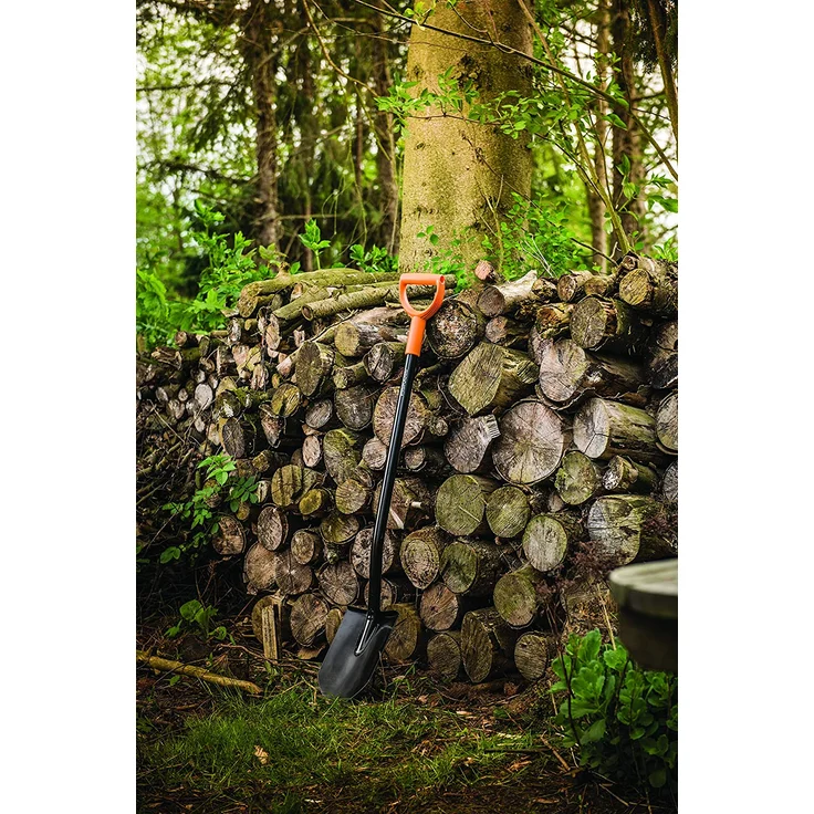 Fiskars Gärtnerspaten für harte, steinige Böden, Spitz, Länge 117 cm, Hochwertiges Stahl-Blatt-Kunststoff-Stiel, Schwarz-Orange, Solid, 1003455 – Bild 3