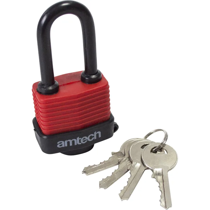 amtech T0760 40mm LANGSCHÄKEL WETTERFESTES Padlock, rot