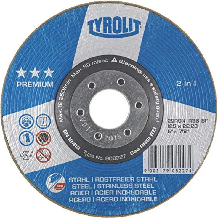 TYROLIT Rondeller Premium 2in1 | 115 mm | Korn 36 | Form 29RON | 1 Stück