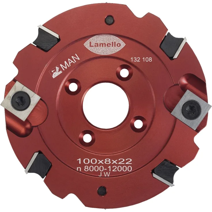 LAMELLO 132108 Wendeschneidenfräser HW 100 x 8 x 22 mm Z4+V4 (Clamex S Verbinder)