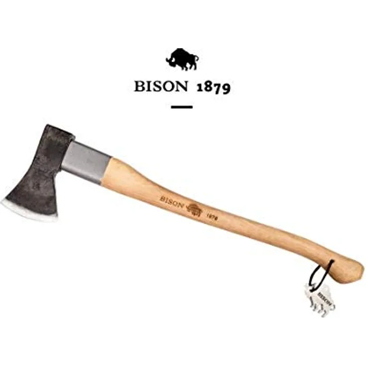 Bison 1879 --Universalaxt mit Stielschutzhülse 1250 g, 700 mm Made in Germany, Natur