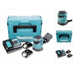 Makita DBO180SAJ 18V Li-ion Akku Exzenterschleifer plus Ladegerät DC 18 SD plus 2 x 2,0 Ah Akku plus Makpac 2 inkl. Einlage