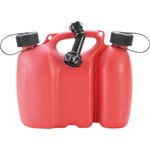 hünersdorff PROFI Doppelkanister - Kombikanister für Kraftstoff und Öl mit Kindersicherung und Auslaufrohr, 3 + 1,5 Liter, rot, UN-Zulassung, Made in Germany