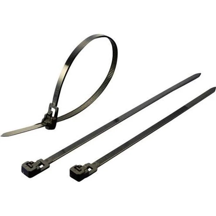 TRU Components 1592875 TC-HVR150SBK203 Kabelbinder 150mm 4.50mm Schwarz Lösbar 100St.