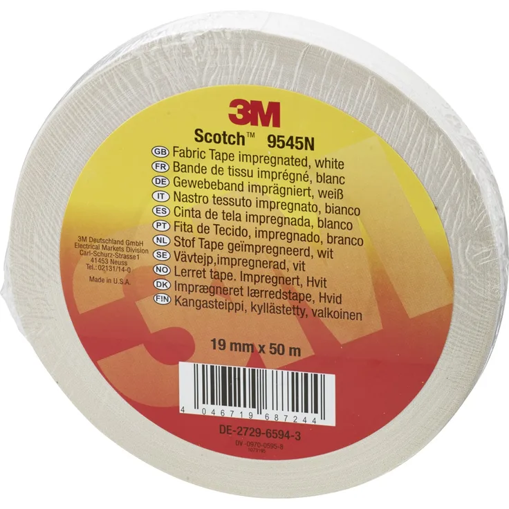 Scotch 9545N W19 Gewebeband, 1 Rolle, 19 mm x 50 m, weiß