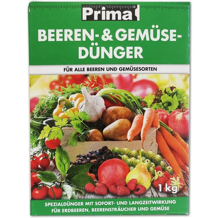 PLANTOP Prima Beeren- und Gemüsedünger Sofort Langzeitwirkung NPK 7+4+9, 1 kg