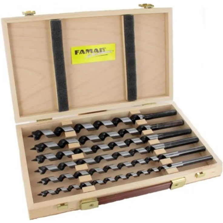 Famag Schlangenbohrer Lewis 6-teilig im Holzkasten GL 650 mm NL 535 mm. Ø 10 12 14 16 18 20 mm 1410.600.00 (1410.600.00)