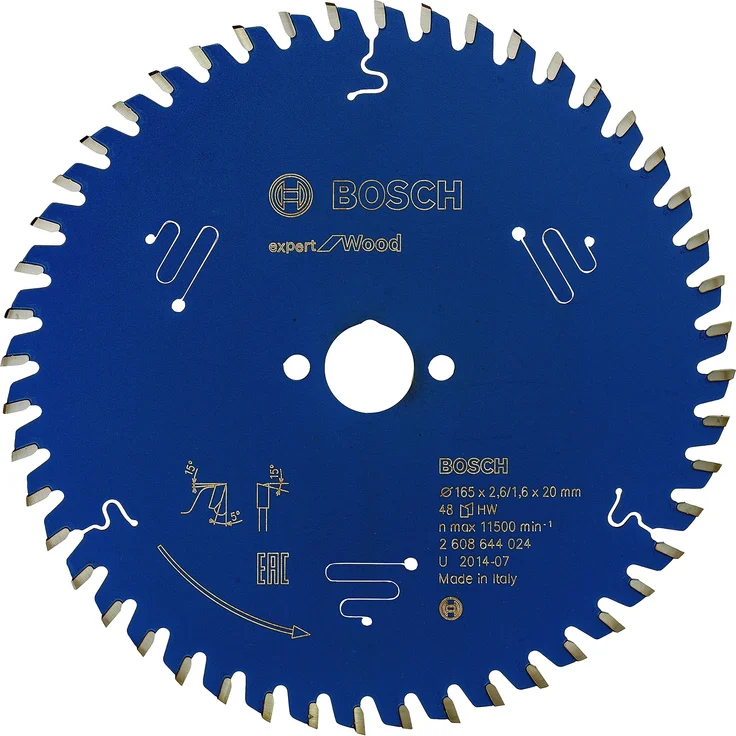 Bosch Professional Kreissägeblatt Expert für Wood (Holz, 165 x 20 x 2,6 mm, 48 Zähne, Zubehör Kreissäge) – Bild 1