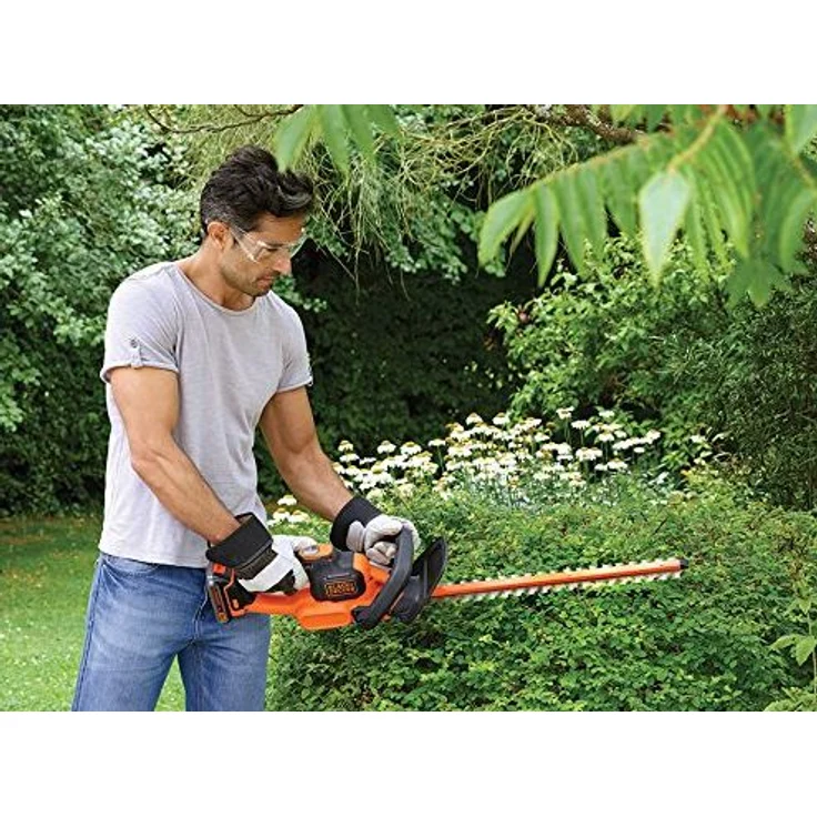Black+Decker Akku Heckenschere GTC18452PC mit Antiblockierfunktion und hohem Bedienkomfort 18mm Schnittstärke 18V 45cm Sägeblatt-Länge 2,42kg – Bild 4