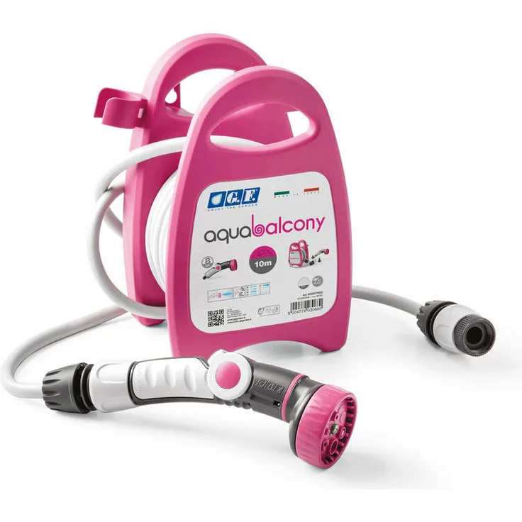 PFLANZEN KÖLLE Aqua Balcony Schlauchtrommel mit 10 m Schlauch, fuchsia
