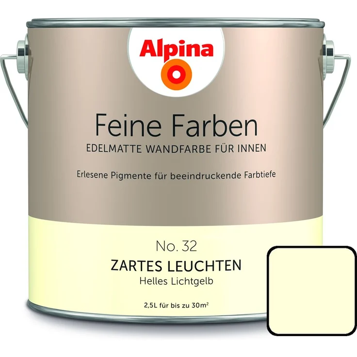 Alpina Feine Farbe No. 32 2,5 l, helles lichtgelb, Zartes Leuchten – Bild 1