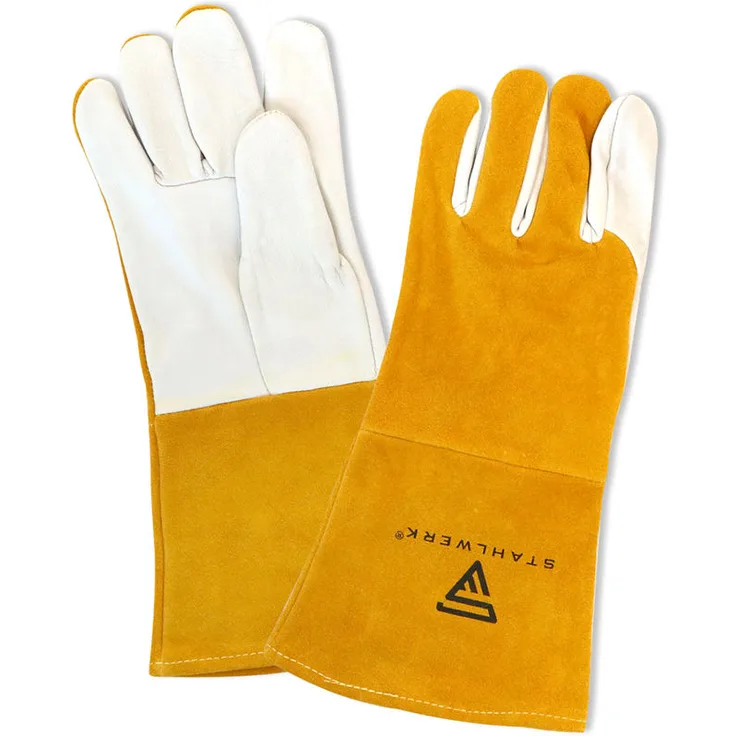 STAHLWERK Schweißerhandschuhe Schutzkleidung Echtleder für WIG / TIG / MIG / MAG / MMA / Plasma