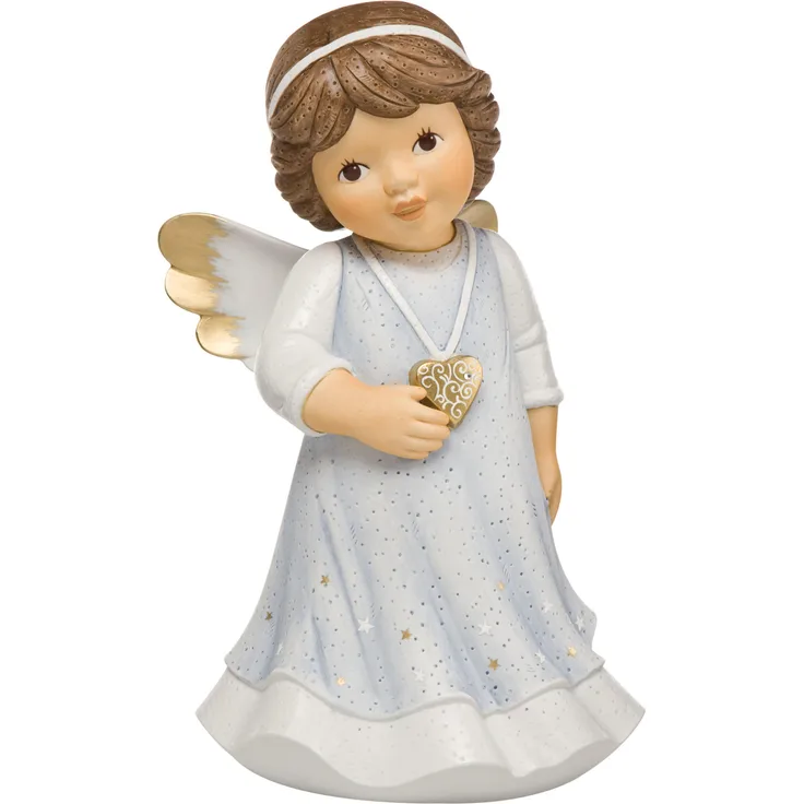Göbel Mit Liebe Wird Alles Einfach Nina & Marco Schutzengel, Weihnachten Figur, Limited Edition, Porzellan, Weiß , Eisblau, 25 cm, 11749181