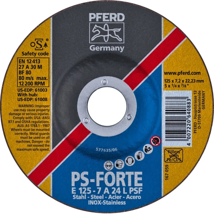 Pferd 62012640 Schruppscheiben E 125-7 A 24 L PSF