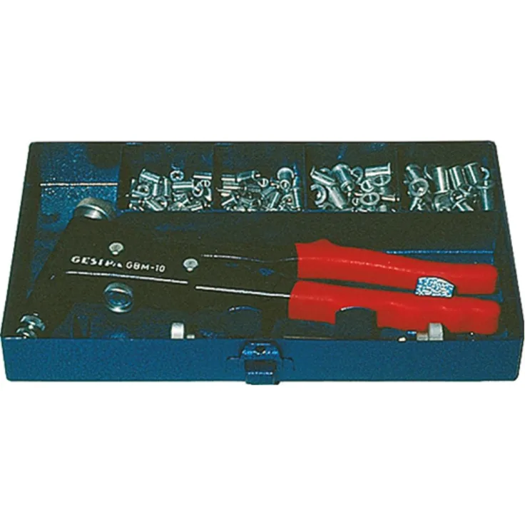 Gesipa Blindnietmutter-Box mit GBM10 plus Muttern M4-6, 7530013.0