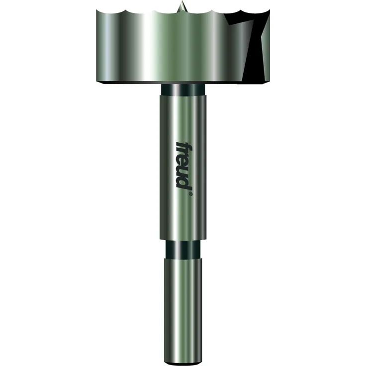 Freud PB-007 Präzisionsschere, 2,5 x 0,95 cm Schaft, Wellenschliff, Forstnerbohrer, PB-012, Precision Shear 1-5/8-Inch by 3/8-Inch Shank Serrated Edge Forstner Drill Bit, multi, Pack of 1