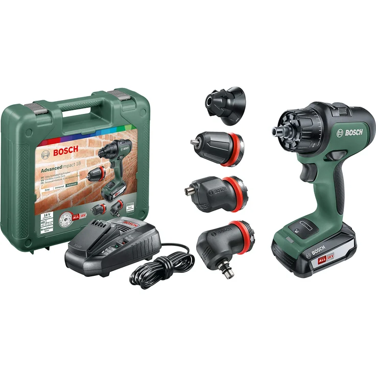 Bosch Akku Schlagbohrmaschine AdvancedImpact 18 Set (1 Akku, 18 Volt System, mit Zubehörteilen, im Handwerkerkoffer) – Bild 1