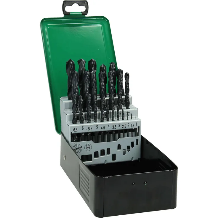 HiKOKI Metallbohrer HSS-R DIN 338 Kassette 25-teilig, Spiralbohrer, Eisenbohrer, rollgewalzt