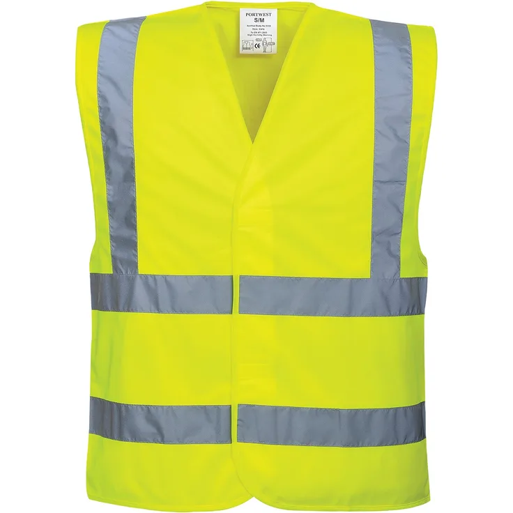 Portwest C470YER6X-7x Warnweste mit zwei Streifen und Trägern 6 x 7 x gelb