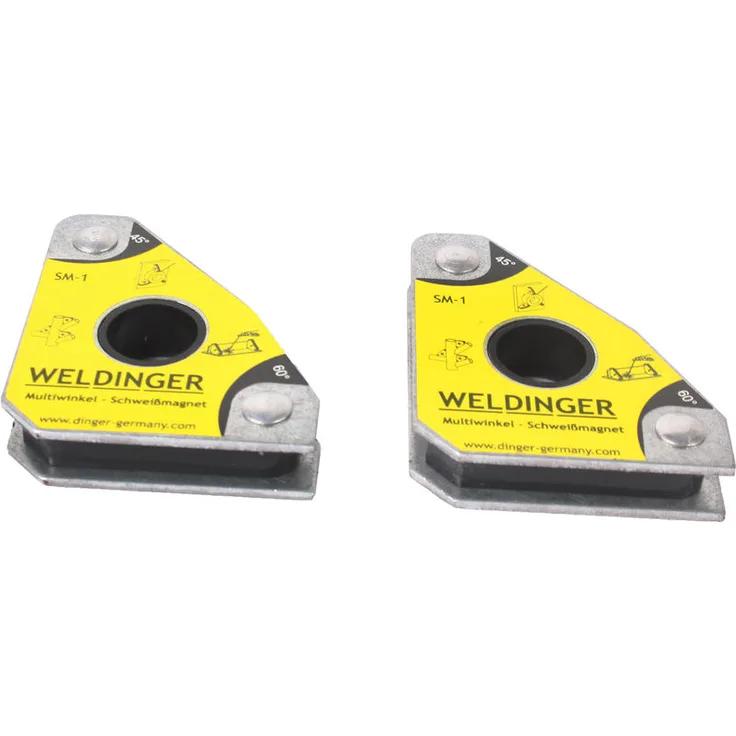 Weldinger - SM-1 Hochleistungs-Multiwinkel-Schweißmagnet Doppelpack (59 x 50 x12 mm bis 15 kg)