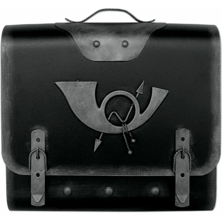 Briefkasten Alter Schulranzen mit Posthorn PH3, 40 x 40 x 9 cm, silber