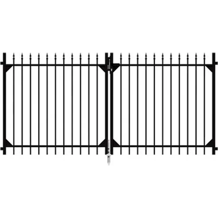 Metallzaun Doppeltor Chaussee Schwarz 120 cm x 301 cm