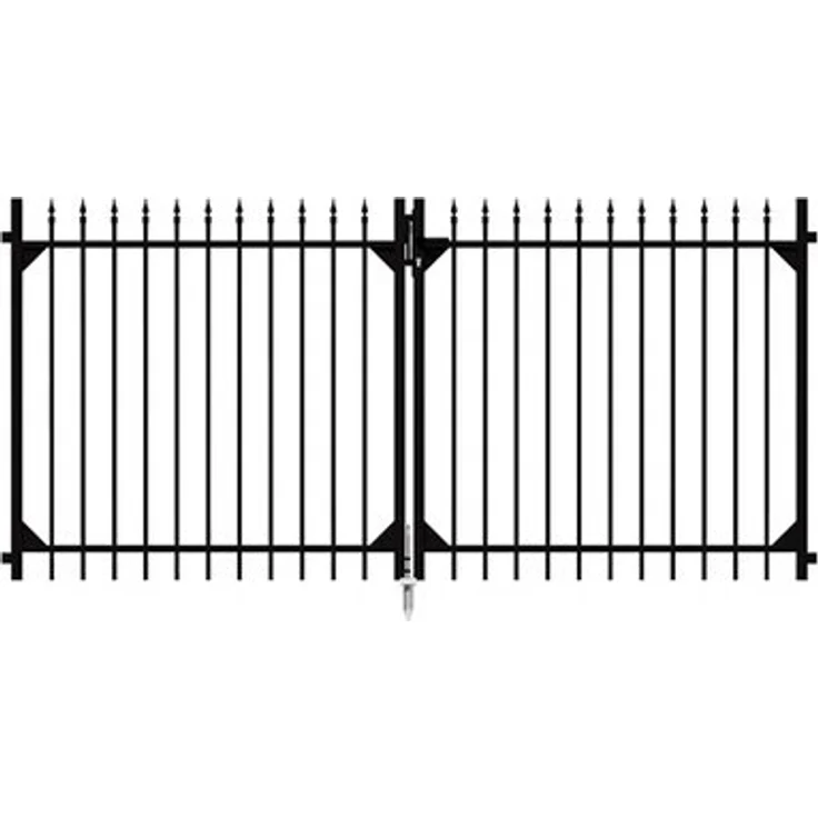 Metallzaun Doppeltor Chaussee Schwarz 120 cm x 301 cm