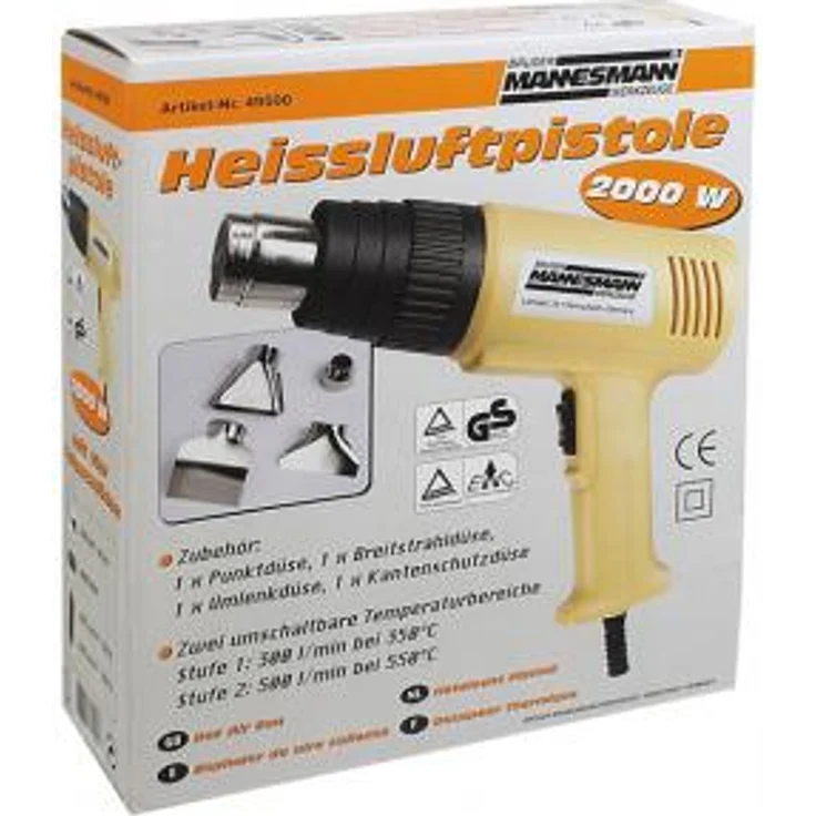 Brüder Mannesmann M49500 Heissluftgebläse 2000 W, 4-tlg – Bild 3