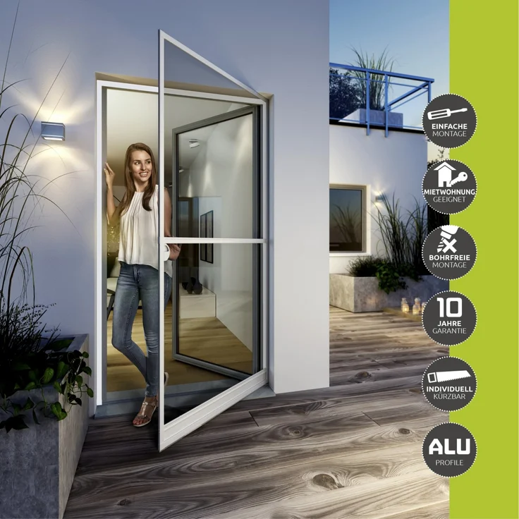 Montagerahmen für Drehtür-, Plisseetüranlagen weiß