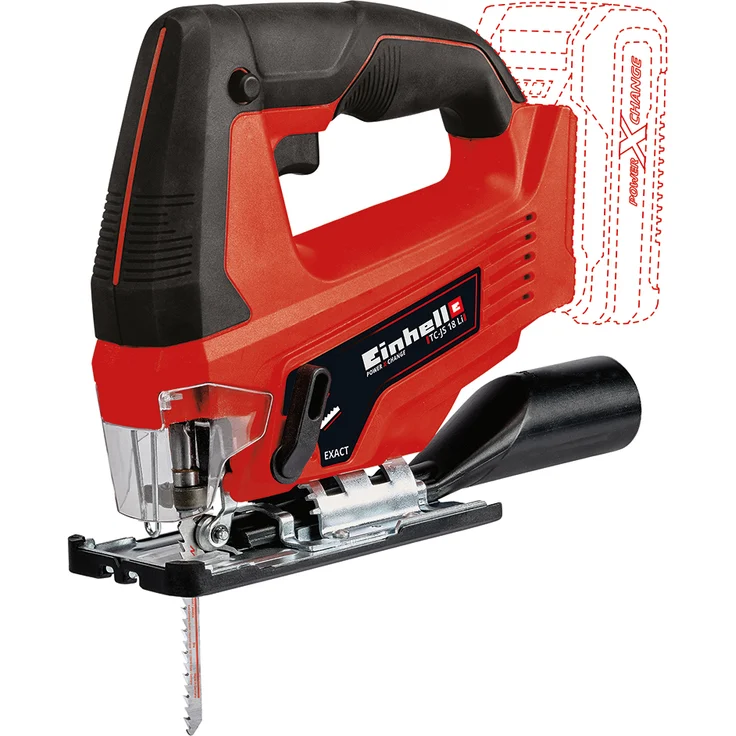 Einhell Akku-Stichsäge TC-JS 18 Li Power X-Change PXC (Li-Ion, 18V, 20 mm Hubhöhe, max. 45° Schrägschnitte, Pendelhubfunktion, werkzeuglose Sägeblattaufnahme, inkl. Sägeblatt, ohne Akku und Ladegerät) – Bild 1