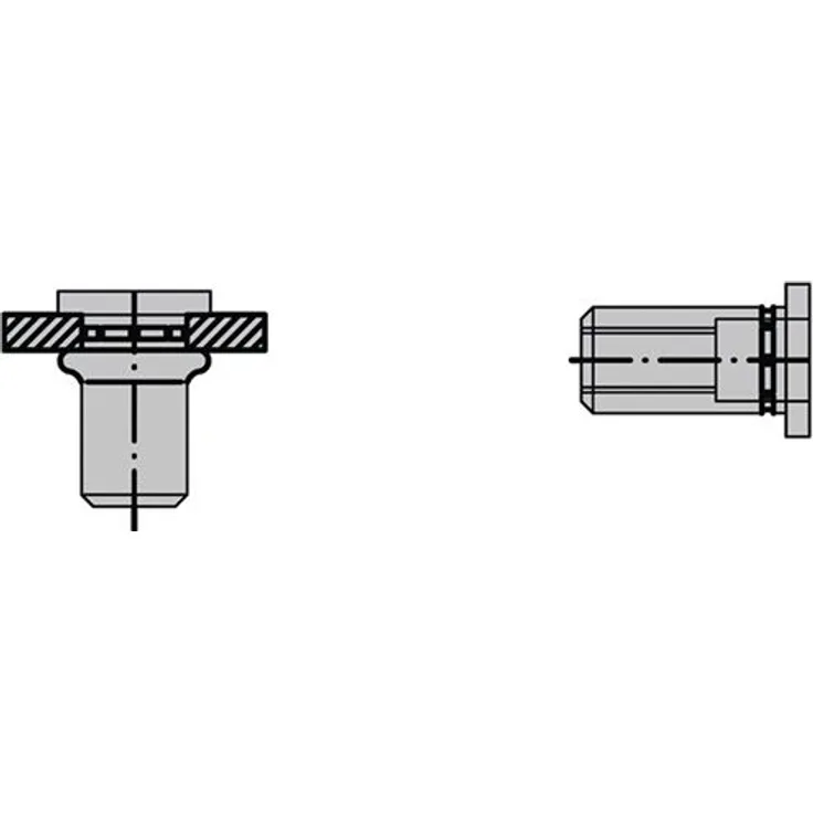 Gesipa Blindnietmuttern PolyGrip Alu M 5 x 7 x 13,5 mm, 500 Stück, (1433791) Blindniettechnik, Grau