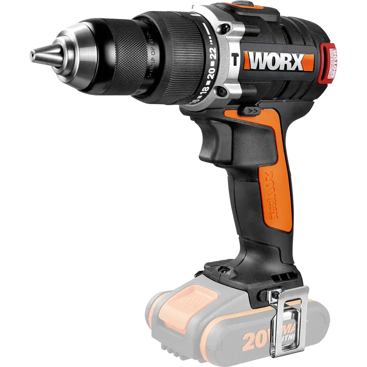Worx WX373.9 Akku Schlagbohrschrauber Bürstenloser Akkuschrauber 20V - 60Nm,2-Gang-Getriebe & LED-Licht - zum Schrauben,Bohren & Schlagbohren Ohne Akku & Ladegerät