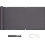 Balkonsichtschutz 100% Polyester Oxford-Gewebe, 100% undurchsichtig Anthrazit 90x600 cm