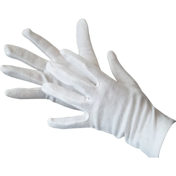 Jah 3203-MD Baumwollhandschuh 12 Paar Mininoppen leicht weiß Gr. 8