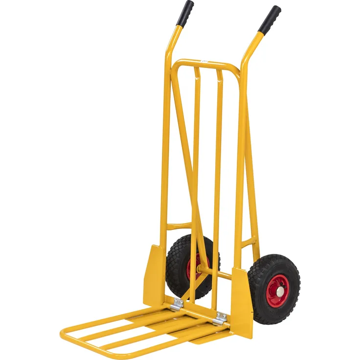 Kongamek Gepäck- und Sackkarre klappbar 780x555x1110mm in gelb mit Luftbereifung und 250kg Tragkraft