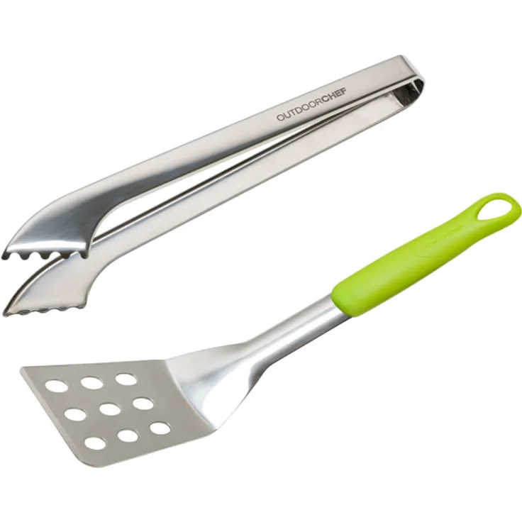 Outdoorchef Grillbesteckset Grillwerkzeug, Edelstahl, silber, 24,5x6,6x41 cm, 14.112.53
