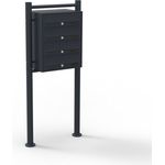 4er Briefkastenanlage Schwarz Postfach 4 Fächer Standbriefkasten Briefkasten Postkasten