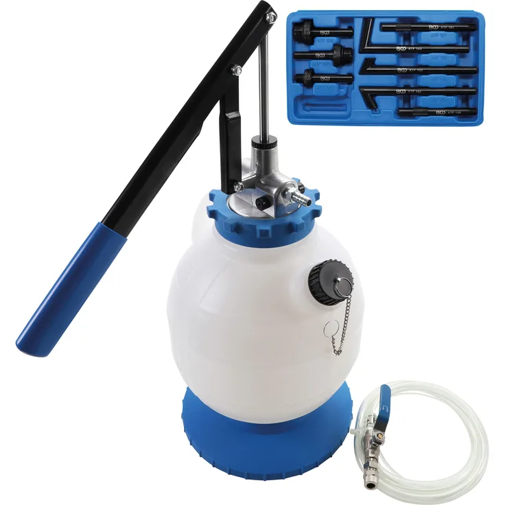 BGS technic BGS 9992 | Getriebeöl-Befüllgerät mit Handpumpe | mit 8 Adaptern | 7 l | Öleinfüllgerät
