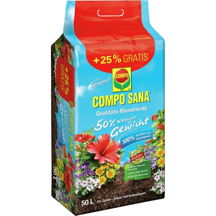 COMPO Sana Qualitäts Blumenerde 50% 50 Liter