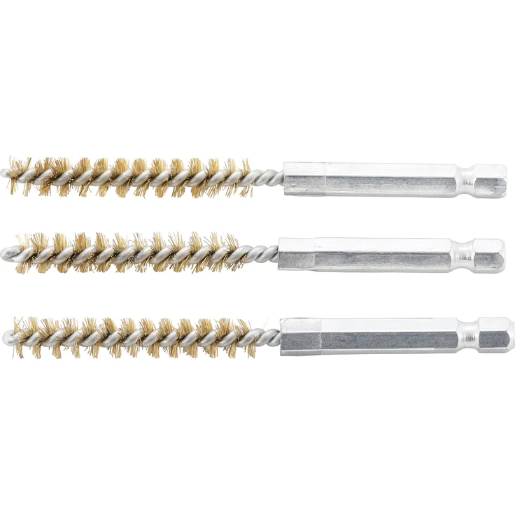 BGS 3078-8-M | Messingbürste | 3-tlg. | 8 mm | Antrieb Außensechskant 6,3 mm (1-4'') | Loch-Drahtbürsten | für BGS 3078 – Bild 1
