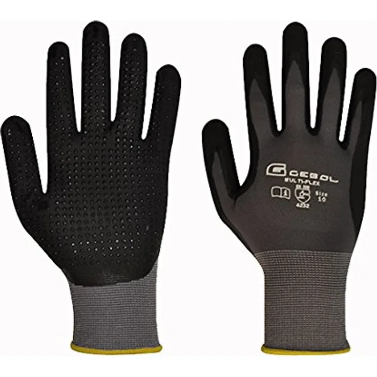 Arbeitshandschuh MULTI-FLEX | Größe 10 (XL) | Nylon Feinstrick mit Nitril Mirkoschaum Beschichtung | 1 Paar - Preisvergleich