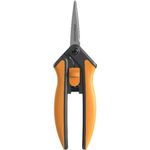 Fiskars Microtip Gartenschere SP13, Länge 21,5 cm, Hochwertige Stahlklingen-Kunststoff Griff, Schwarz-Orange, Solid, 1051600 mittelgroß